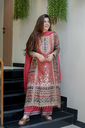 A-line kurti with beautiful plazo dupatta