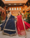 Party Wear Look Pure Chinon Silk Gown,Dupatta & Bottom Set 