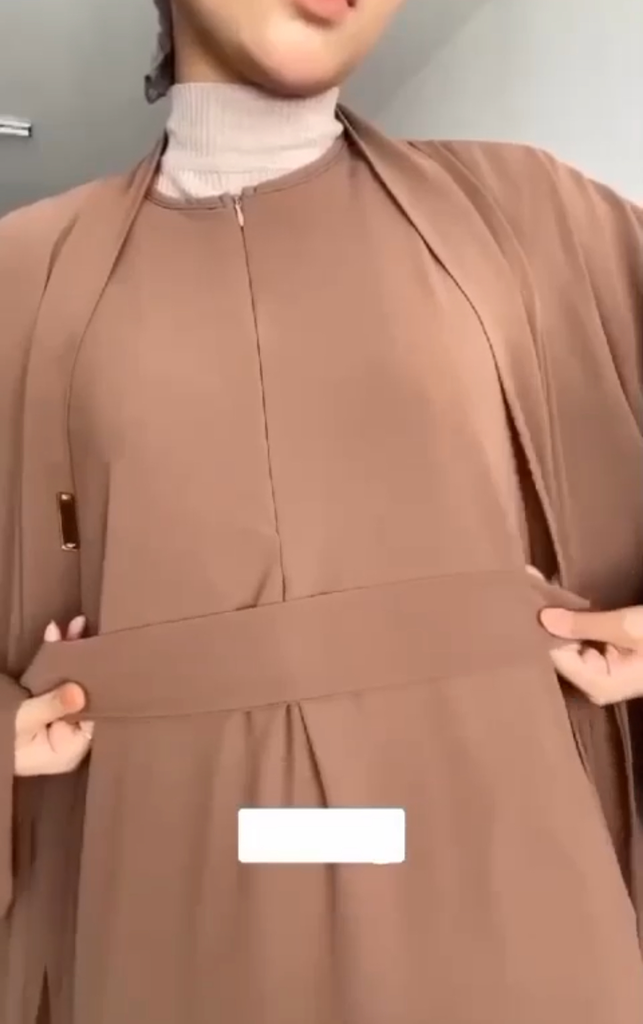 Shrug abaya with belt 