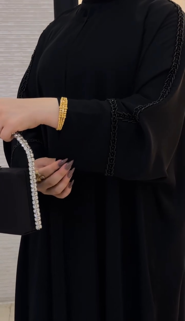 Imported nida feont open with button abaya