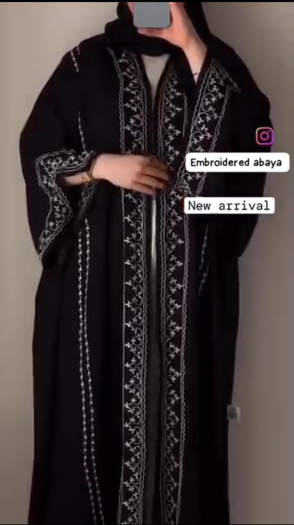 Beautiful Imported dubai made Embroidered straight abaya Front open with buttons