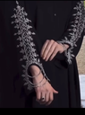 U cut silver crystal hanging work on sleeves