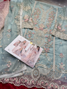 Pakistani Geogette Embroidered moti work semi stitched outfit 