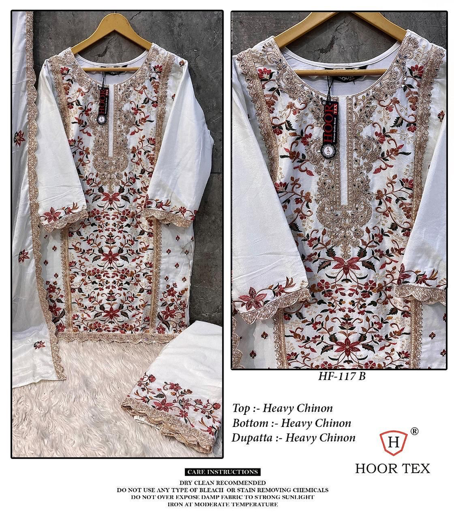 Hoor tex Pakistani top and bottom in heavy chinnon