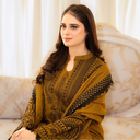 Embroidery Work With Sleeves With Fancy Latkan Border 