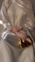 Premium Dubai Two Piece Kaftan Abaya  Organza Tissue Fabric Abaya