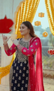 Pure faux georgette embroidery plazzo and kameez