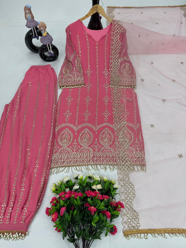 Floral pink plazzo dress