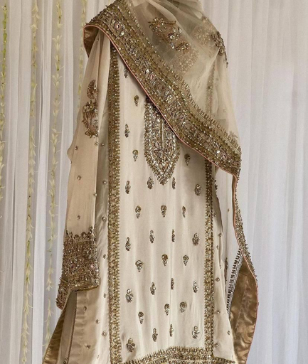 Kurti sharara set beautiful beige 