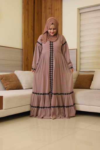 Stylish brown with thread embroidery 
