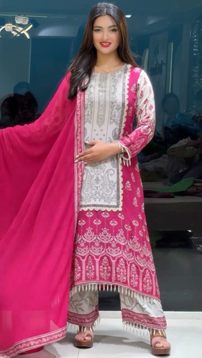 Pink dress with beads 