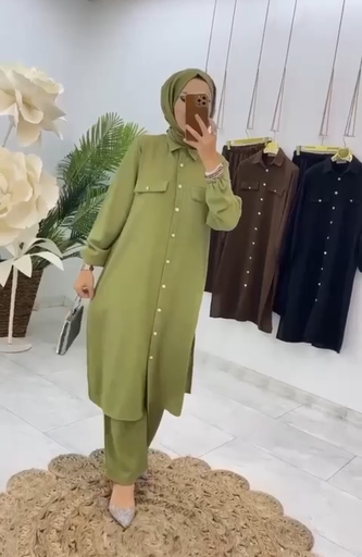 Imported Cy harir maqsoor fabric Cord Set with fancy buttons