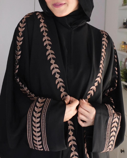 Qatri nida abaya embroidery with belt