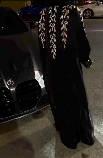 Imported Koren nida Fabric Handwork abaya