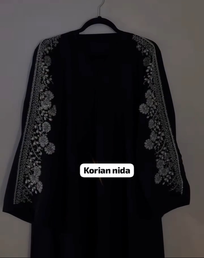 Premium korean nida fabric designer handwork abaya