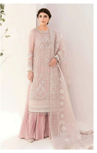 Georgette with heavy embroidery 